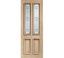 2032 x 813 x 44mm (32")External Oak M&T Triple Glazed Malton Diamond with Black Caming glass